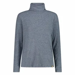 Maglia da donna con collo a dolcevita in tessuto jersey mélange
