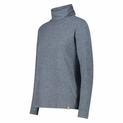 Maglia da donna con collo a dolcevita in tessuto jersey mélange