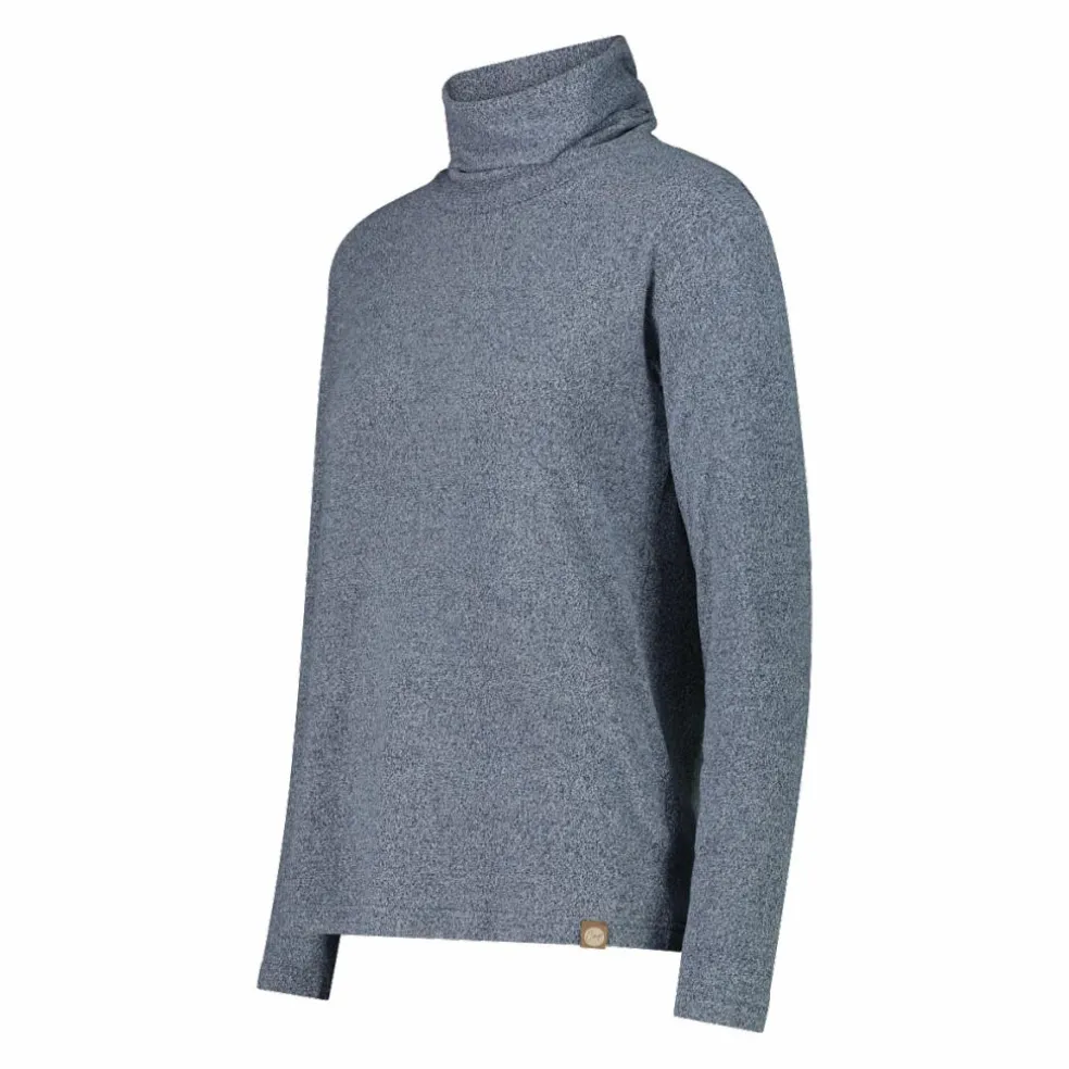 Maglia da donna con collo a dolcevita in tessuto jersey mélange