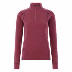 Maglia termica a maniche lunghe in merino con mezza zip da donna Unlimitech