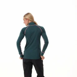Maglia termica a maniche lunghe in merino con mezza zip da donna Unlimitech