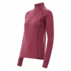 Maglia termica a maniche lunghe in merino con mezza zip da donna Unlimitech