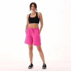 Pantaloncini elasticizzati da donna in cotone french terry