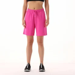 Pantaloncini elasticizzati da donna in cotone french terry
