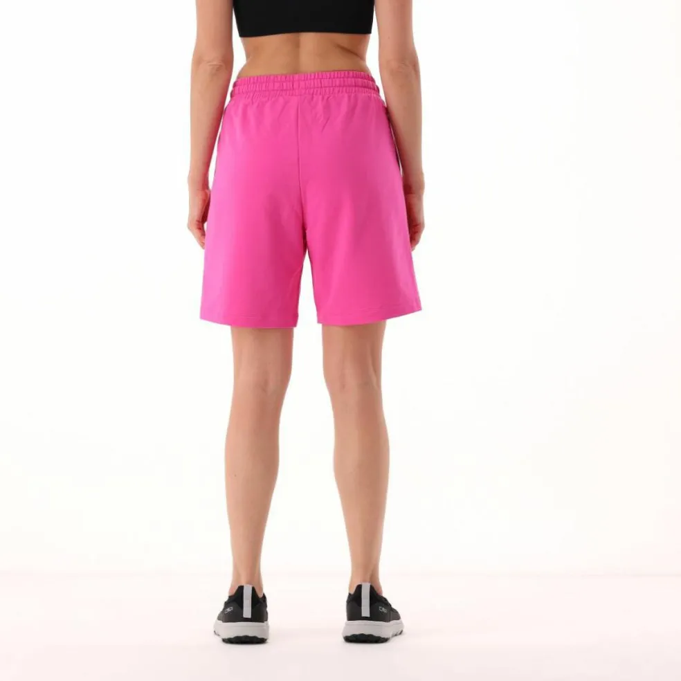 Pantaloncini elasticizzati da donna in cotone french terry