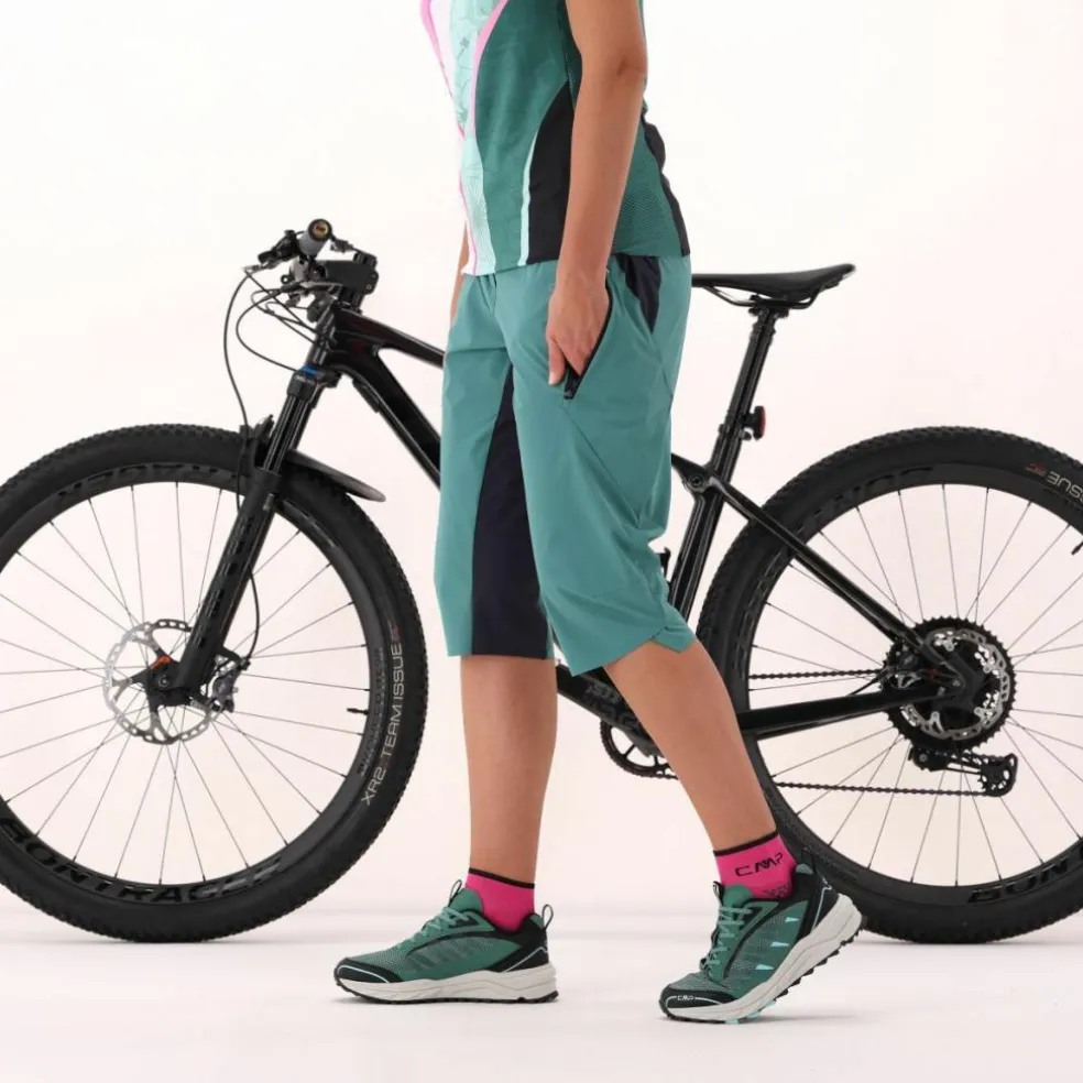 Pantalone free bike da donna con mesh interna removibile e fondello