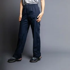 Pantaloni antipioggia ripiegabili da donna con mesh