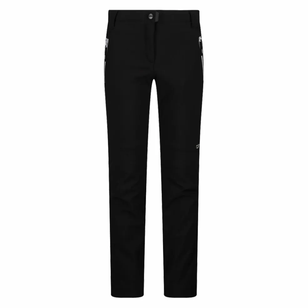 Pantaloni da bambina in softshell slim fit con fondo largo