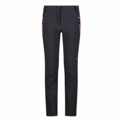Pantaloni da bambina in softshell slim fit con fondo largo