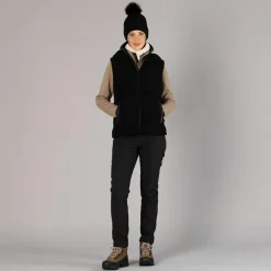Pantaloni in softshell con cucitura frontale a vista da donna