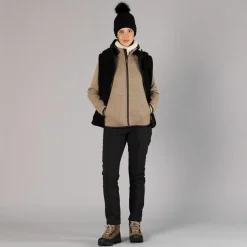 Pantaloni in softshell con cucitura frontale a vista da donna