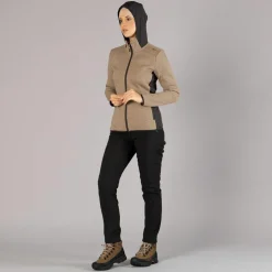 Pantaloni in softshell con cucitura frontale a vista da donna