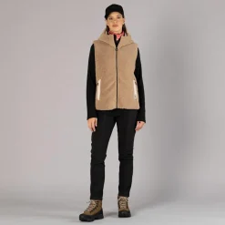 Pantaloni in softshell con cucitura frontale a vista da donna