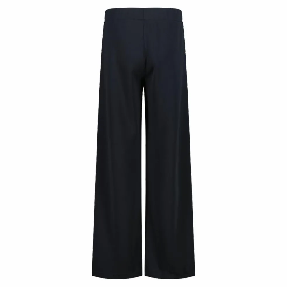 Pantaloni lunghi da donna a gamba larga con finitura in modal satinato