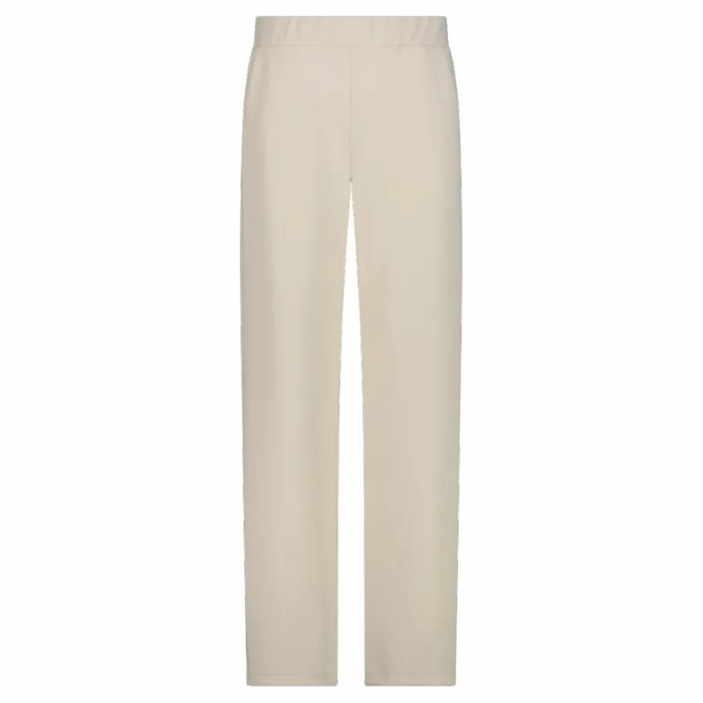 Pantaloni lunghi da donna a gamba larga con finitura in modal satinato