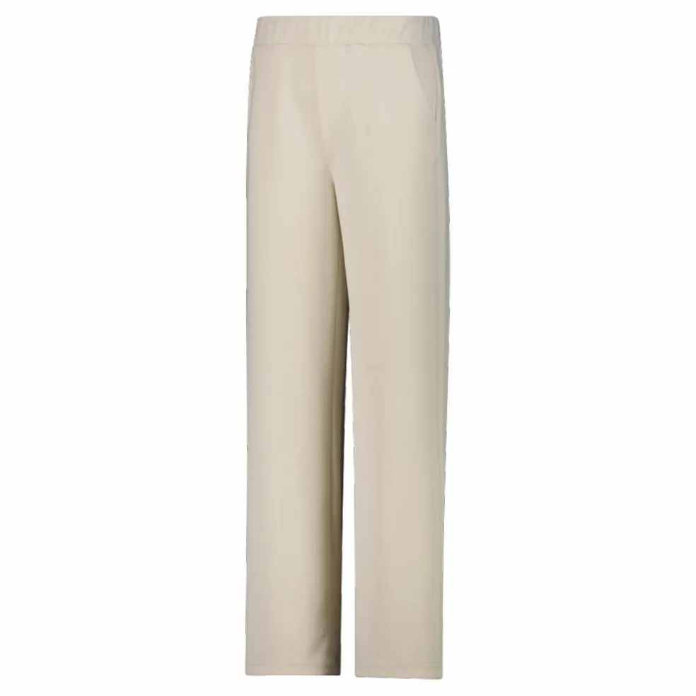 Pantaloni lunghi da donna a gamba larga con finitura in modal satinato