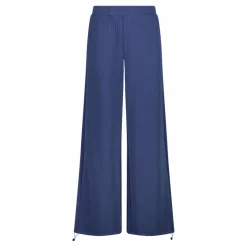 Pantaloni lunghi da donna a gamba larga con finitura in modal satinato