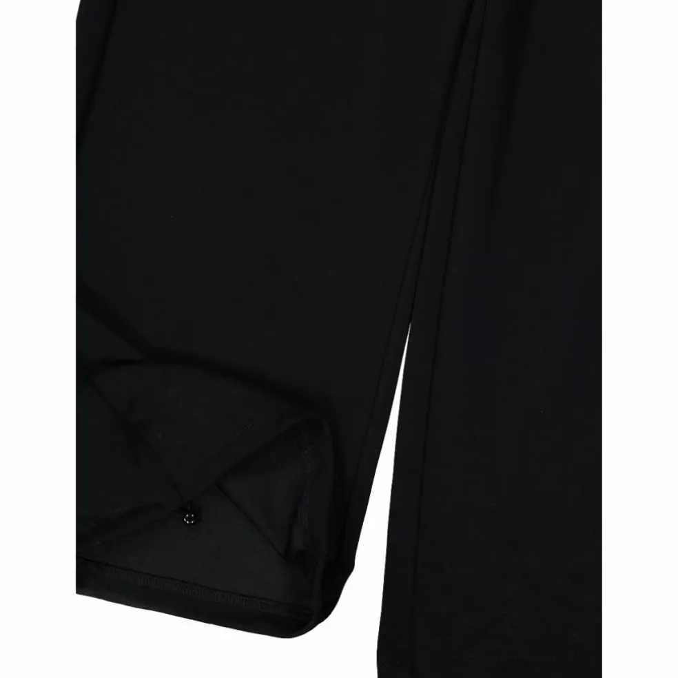 Pantaloni lunghi da donna a gamba larga con finitura in modal satinato