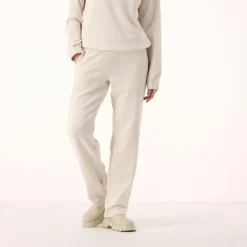 Pantaloni lunghi da donna dalla vestibilità regolare con finitura in modal satinato