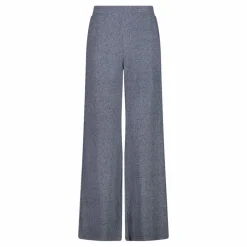 Pantaloni lunghi da donna in tessuto jersey mélange
