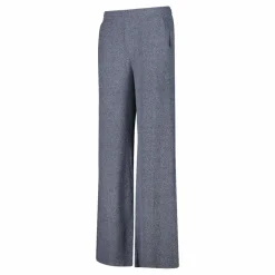 Pantaloni lunghi da donna in tessuto jersey mélange