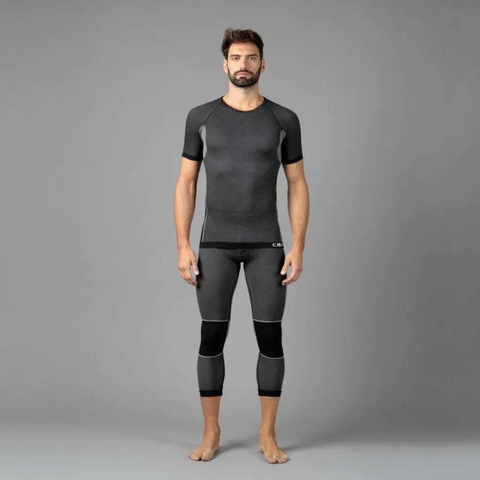 Pantaloni termici 3/4 senza cuciture da uomo