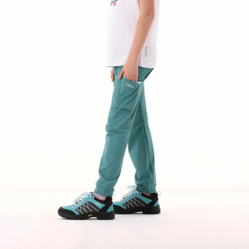 Pantaloni trekking in poliestere leggero stretch da bambina