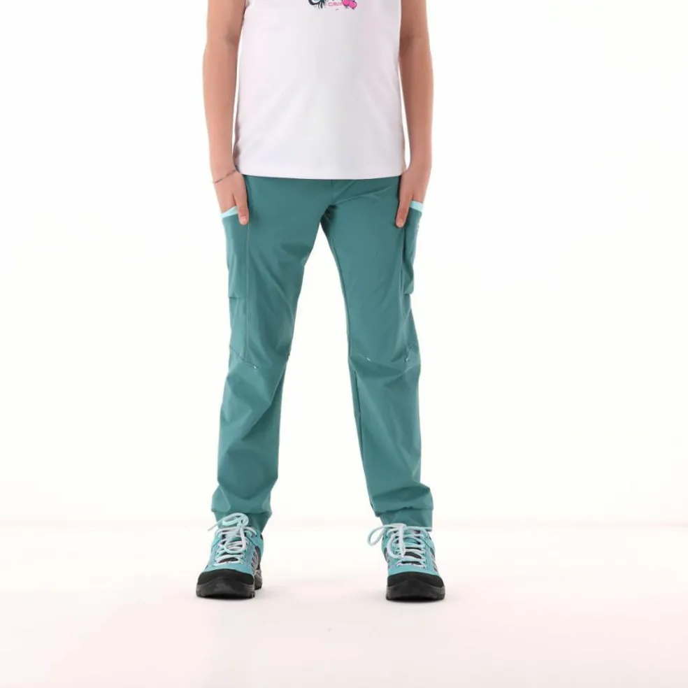 Pantaloni trekking in poliestere leggero stretch da bambina