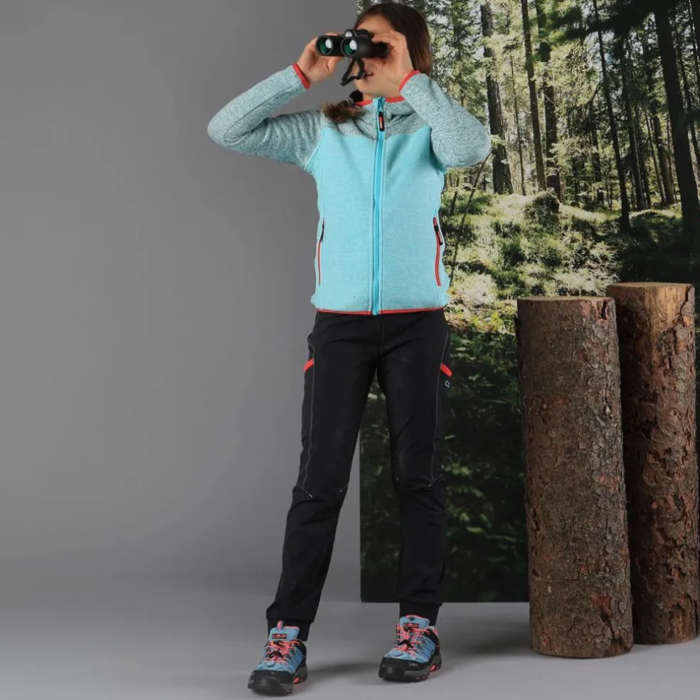 Pantaloni trekking in poliestere leggero stretch da bambina