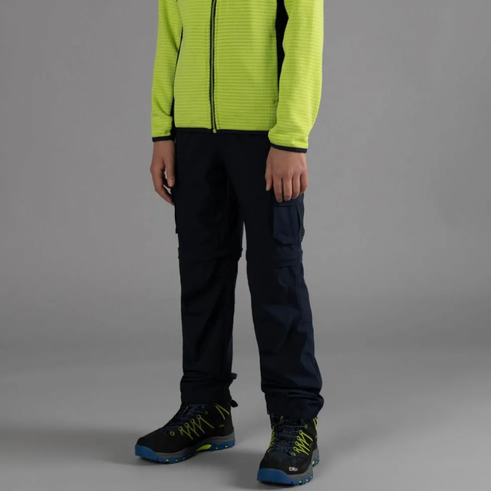 Pantaloni zip off cargo con tasconi laterali stretch da bambino