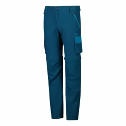 Pantaloni zip off cargo con tasconi laterali stretch da bambino