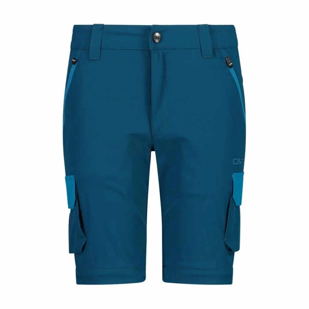 Pantaloni zip off cargo con tasconi laterali stretch da bambino