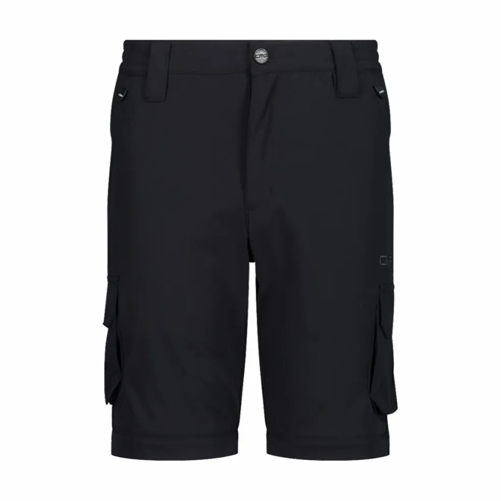 Pantaloni zip off cargo con tasconi laterali stretch da bambino