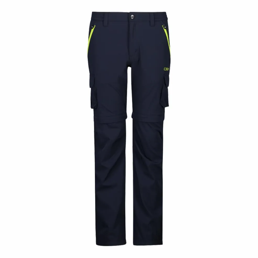 Pantaloni zip off cargo con tasconi laterali stretch da bambino