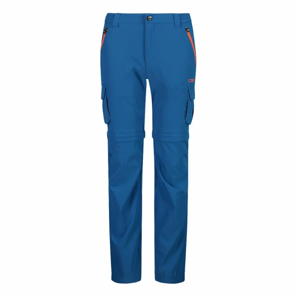 Pantaloni zip off cargo con tasconi laterali stretch da bambino