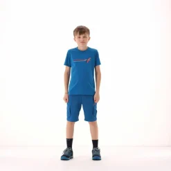 Pantaloni zip off cargo con tasconi laterali stretch da bambino