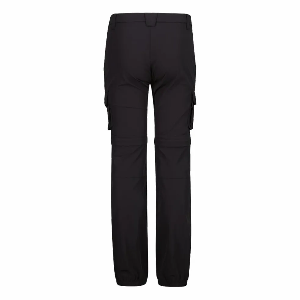 Pantaloni zip off cargo con tasconi laterali stretch da bambino