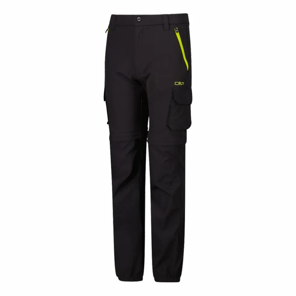 Pantaloni zip off cargo con tasconi laterali stretch da bambino