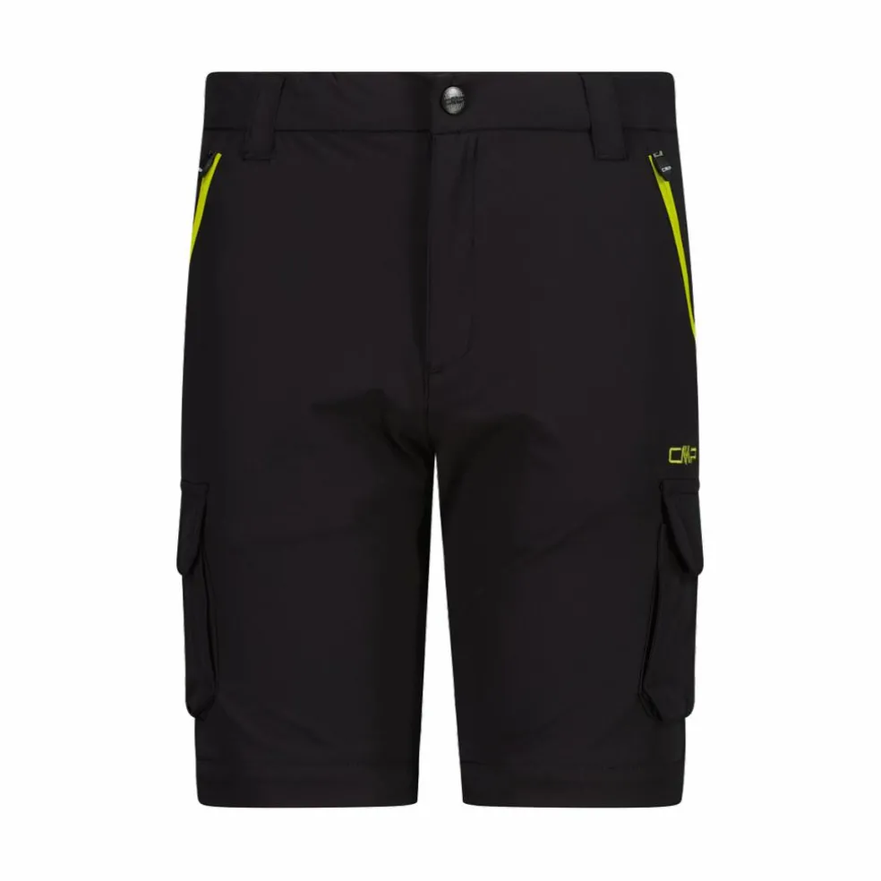 Pantaloni zip off cargo con tasconi laterali stretch da bambino