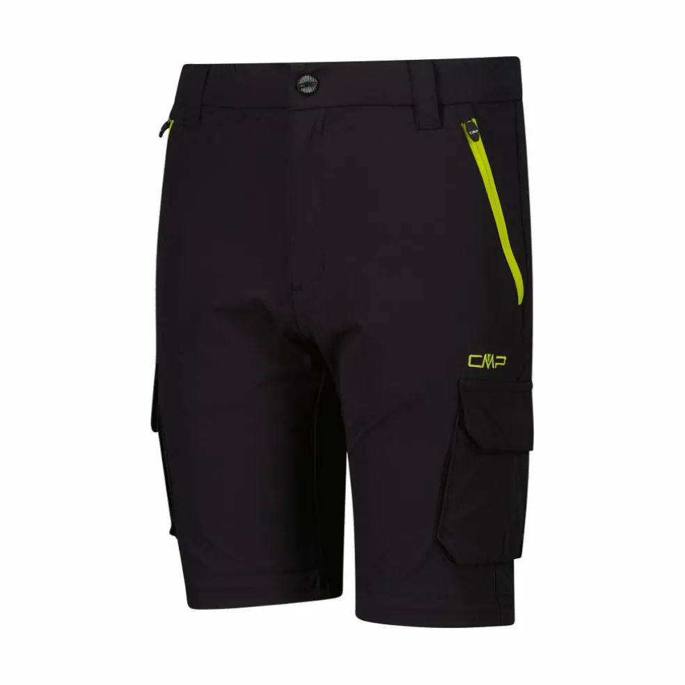 Pantaloni zip off cargo con tasconi laterali stretch da bambino