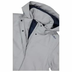Parka impermeabile da donna in ripstop con cappuccio staccabile