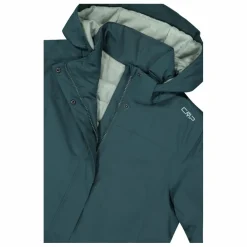 Parka impermeabile da donna in ripstop con cappuccio staccabile