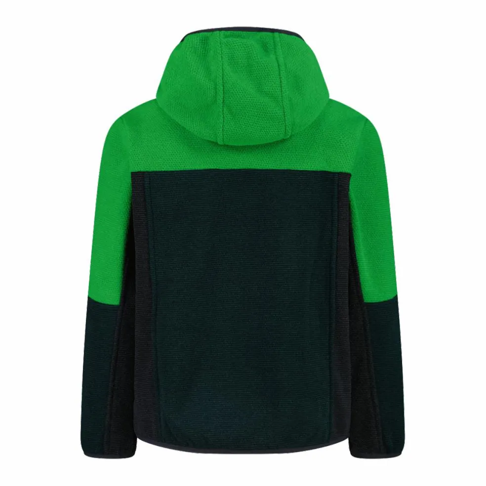 Pile con zip da bambino in knit tech con cappuccio