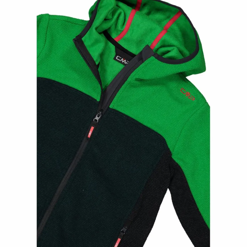 Pile con zip da bambino in knit tech con cappuccio