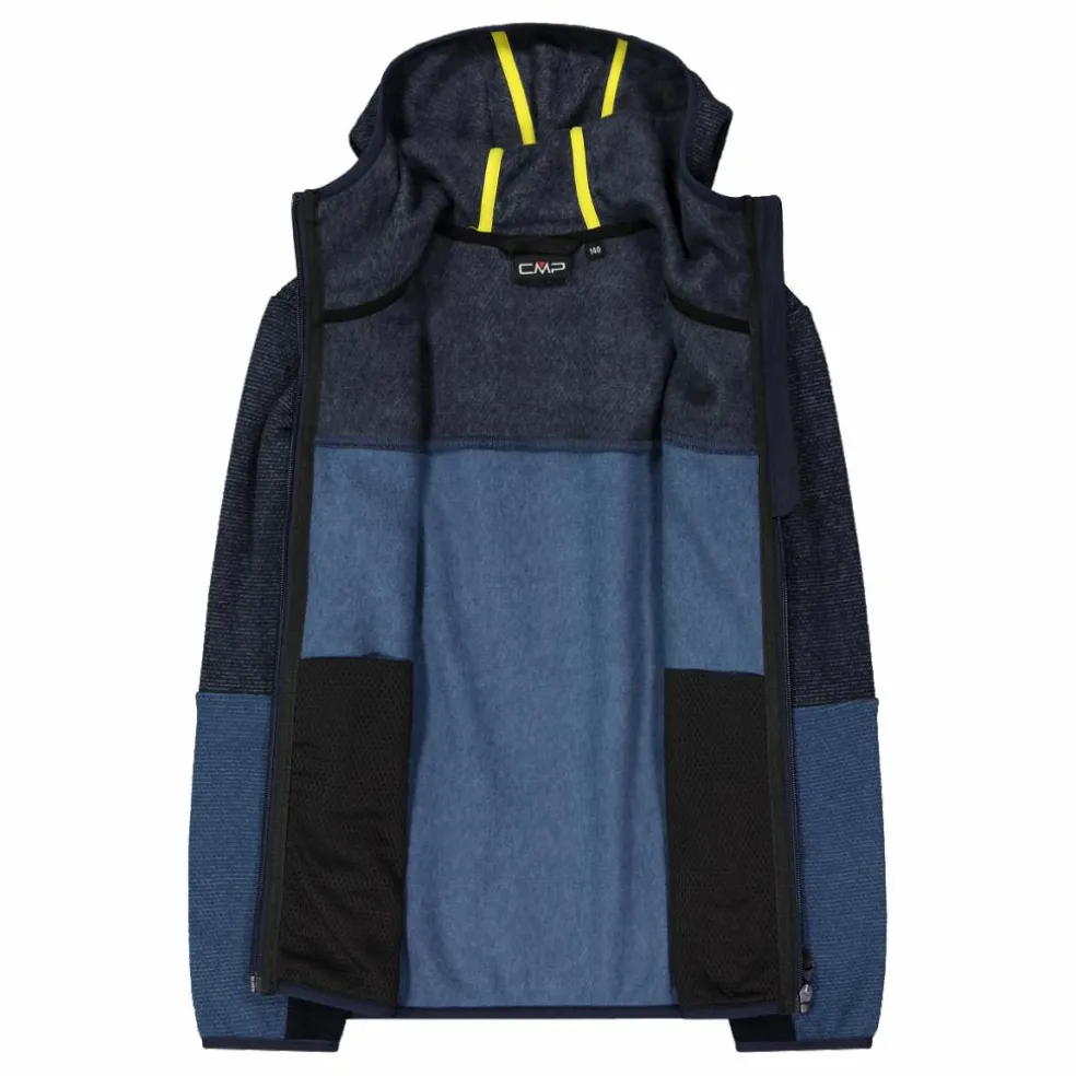 Pile con zip da bambino in knit tech con cappuccio