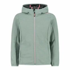 Pile full zip da bambina con cappuccio