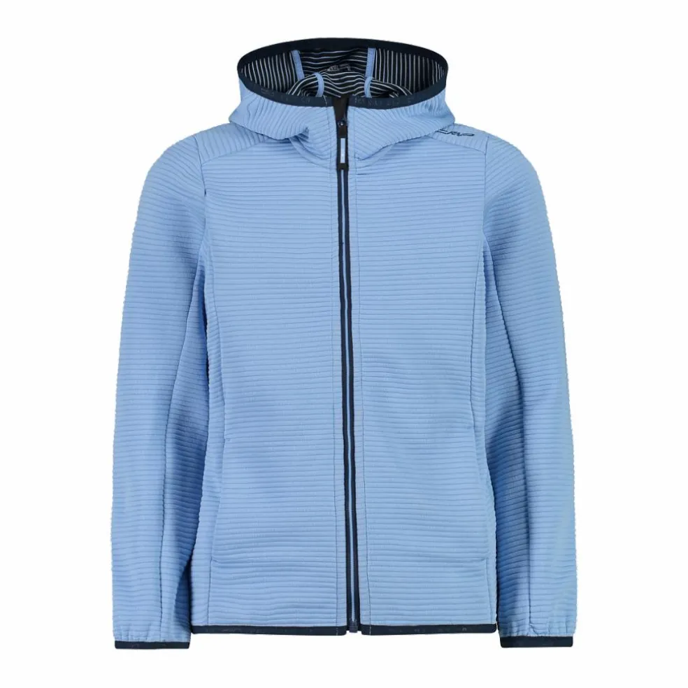 Pile full zip da bambina con cappuccio