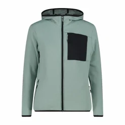 Pile Grid Tech con zip con cappuccio da donna