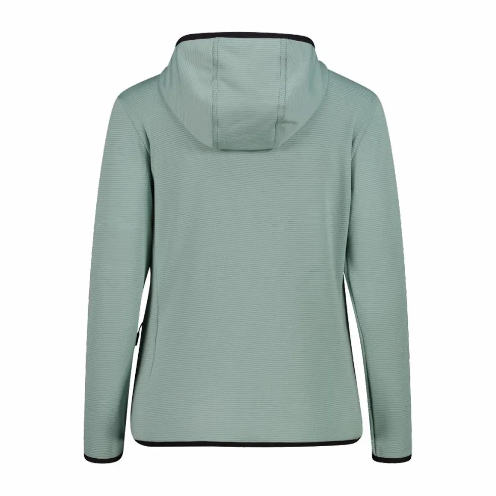 Pile Grid Tech con zip con cappuccio da donna