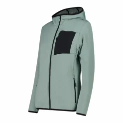 Pile Grid Tech con zip con cappuccio da donna